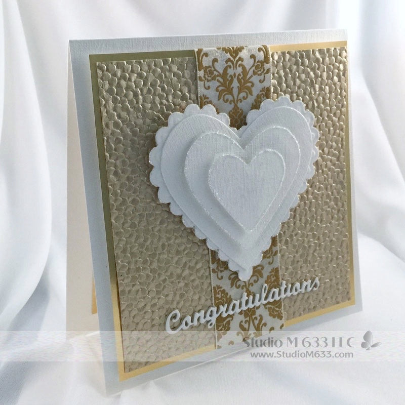 Stacked Hearts Congratulations Card